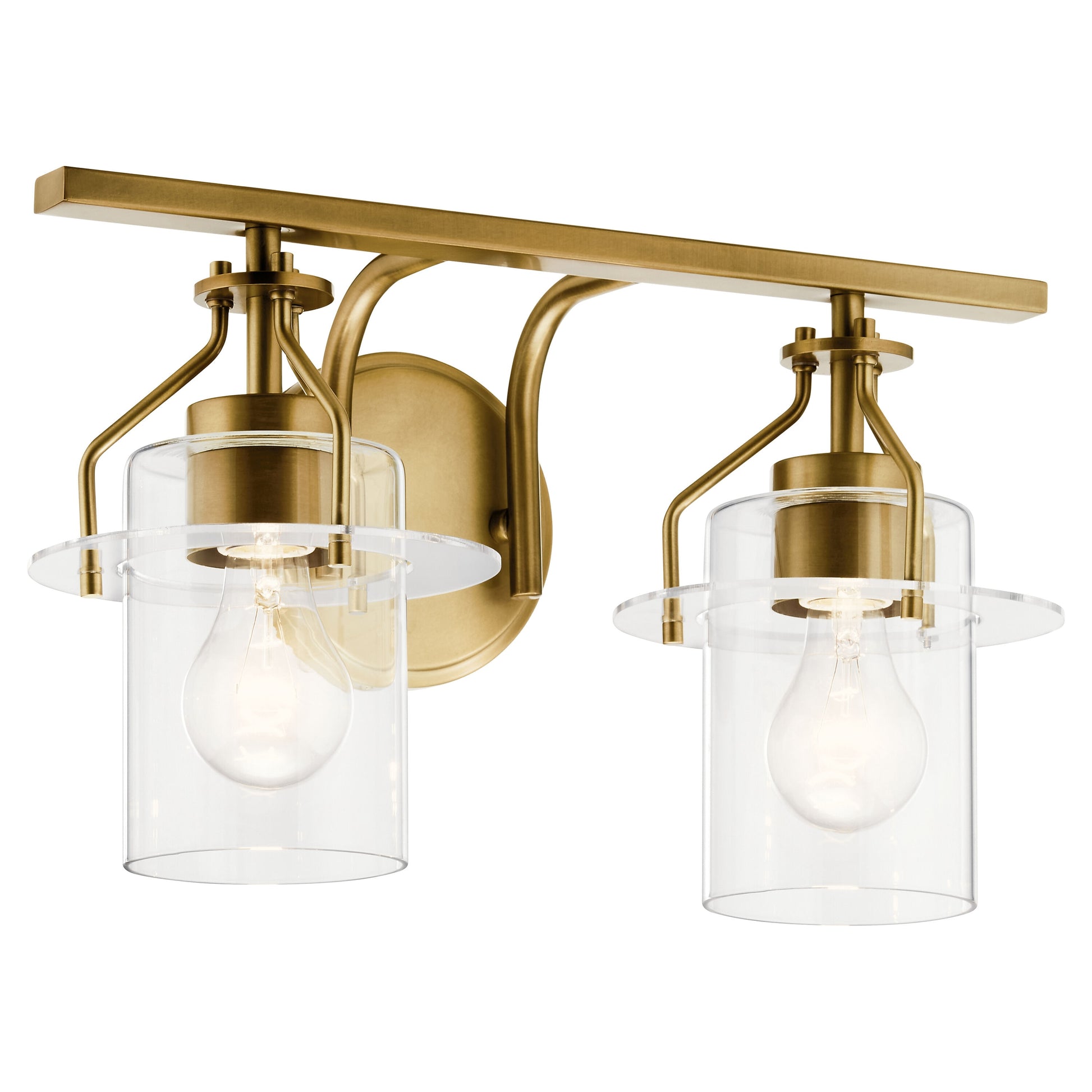 Kichler Everett 16-in 2 -Light Gold Industrial Vanity light 5271872
