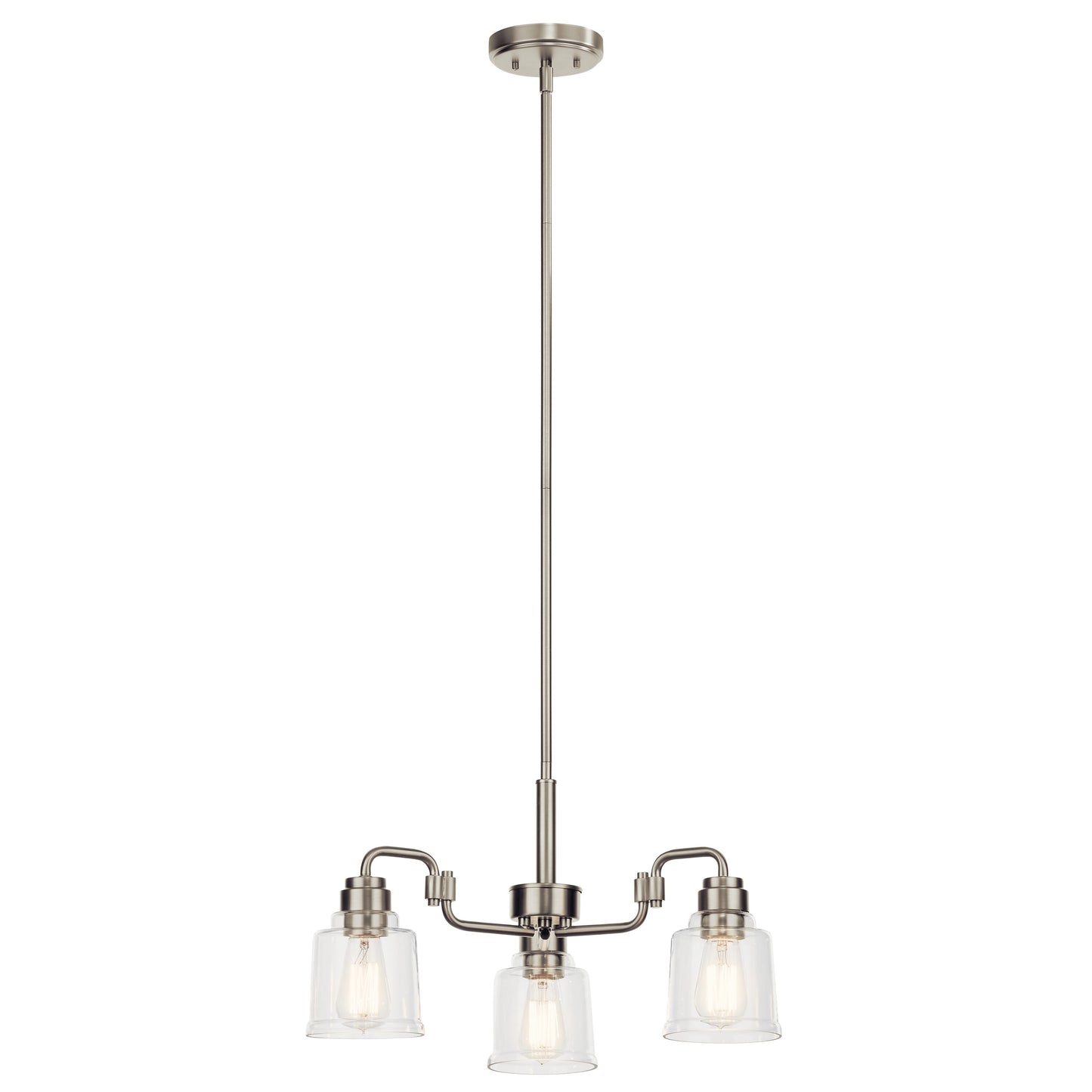 Kichler Aivian 3 -Light Brushed Nickel Vintage For Use in Bedrooms, Dining Rooms, Foyers, Kitchens, Living Rooms Chandelier 5271907