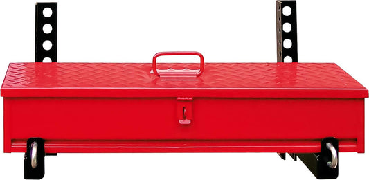 LARIN MTB-28R Red 28" Tractor Metal Tool Box, Heavy Duty Steel, Diamond Tread Lid, Univerasal mounting