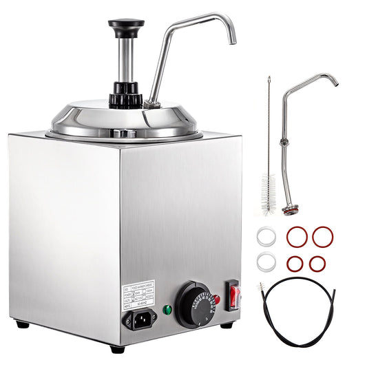 VEVOR 650 W 2.4 QT Hot Fudge Warmer Plug Warm Cheese Dispenser DRNZBFX1T00000001V1