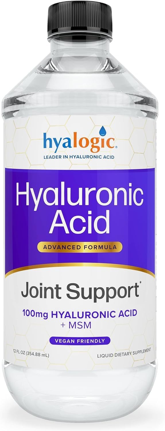 Hyalogic Hyaluronic Acid Joint Support Supplement (12 oz) – Advanced Formula Joint Supplement – MSM & 100 mg Hyaluronic Acid Supplements – Joint Supplements for Women & Men for Overall Joint Health