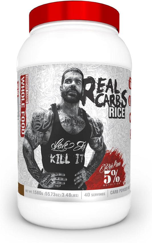 5% Nutrition Rich Piana Real Carbs Rice with Real Food Complex Carbohydrates, Long-Lasting Low Glycemic Energy for Pre-Workout\/Post-Workout Recovery Meal, 3.5 lb, 40 Servings (Cocoa Heaven)
