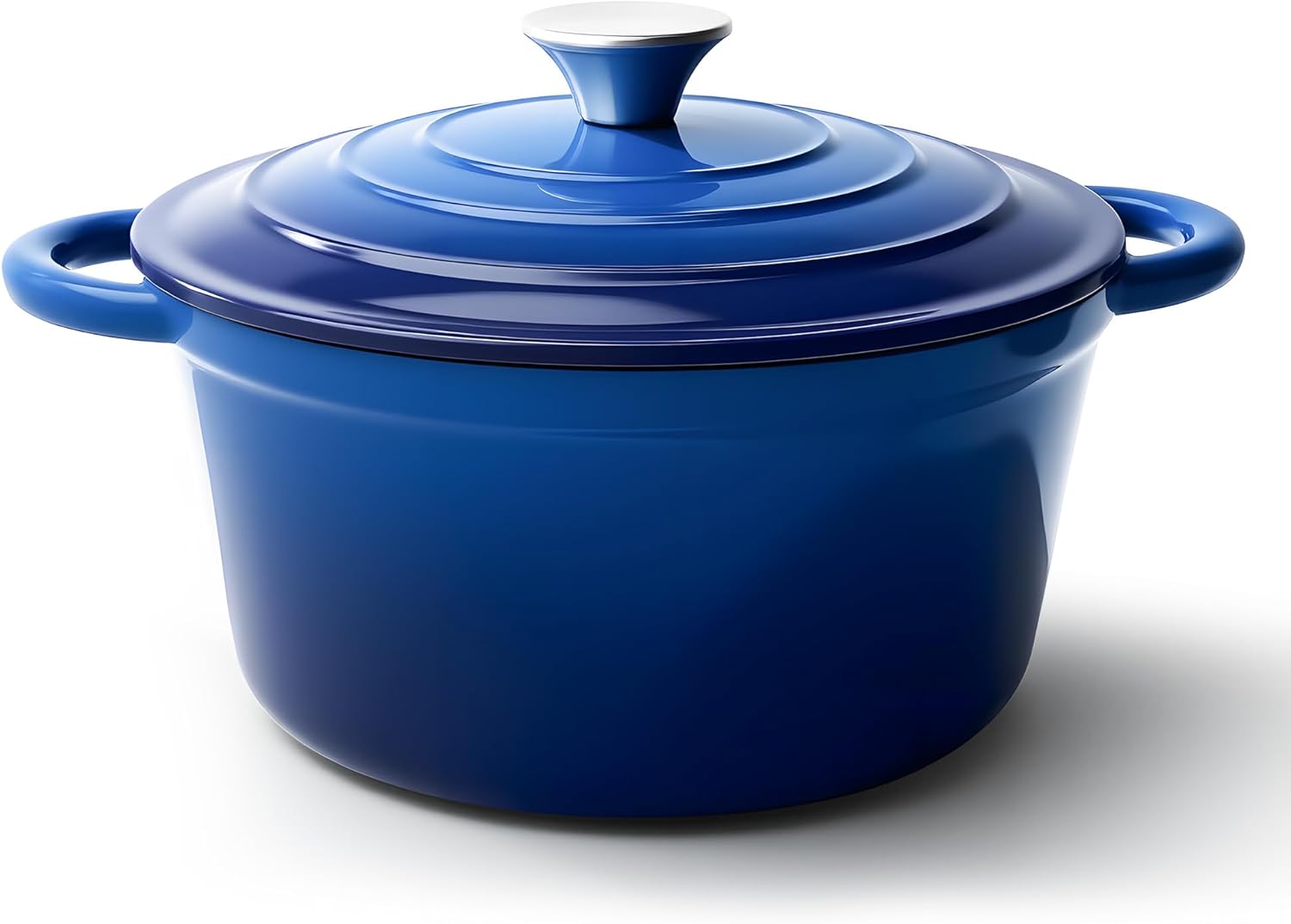 4.5 Quart Dutch Oven Pot with Lid, Non Stick Enameled Cast Iron Dutch Oven for Bread Baking, Heavy-Duty, Oven Safe Ceramic Cookware Up to 500°F for Baking, Braising, Stews, Roasting, Blue
