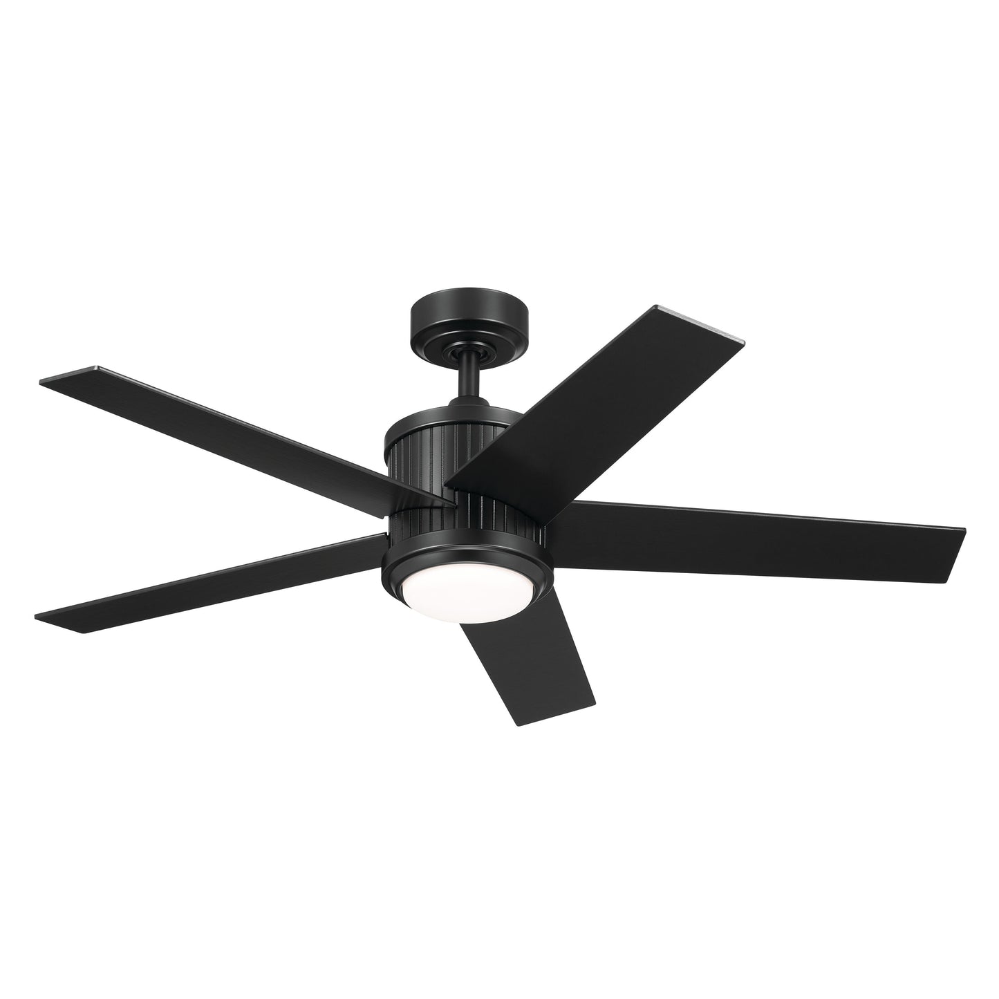 Kichler Brahm 48-in Integrated LED Satin Black with Satin Black Blades Ceiling Fan With Light - Remote Included ( 5 -Blade ) 5302498