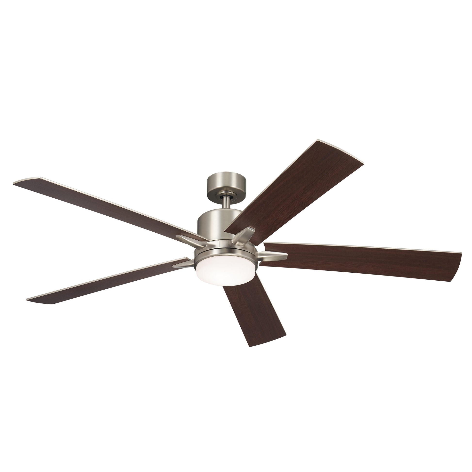 Kichler Lucian 60-in Integrated LED Brushed Nickel with Walnut Blades Ceiling Fan With Light ( 5 -Blade ) 5302514