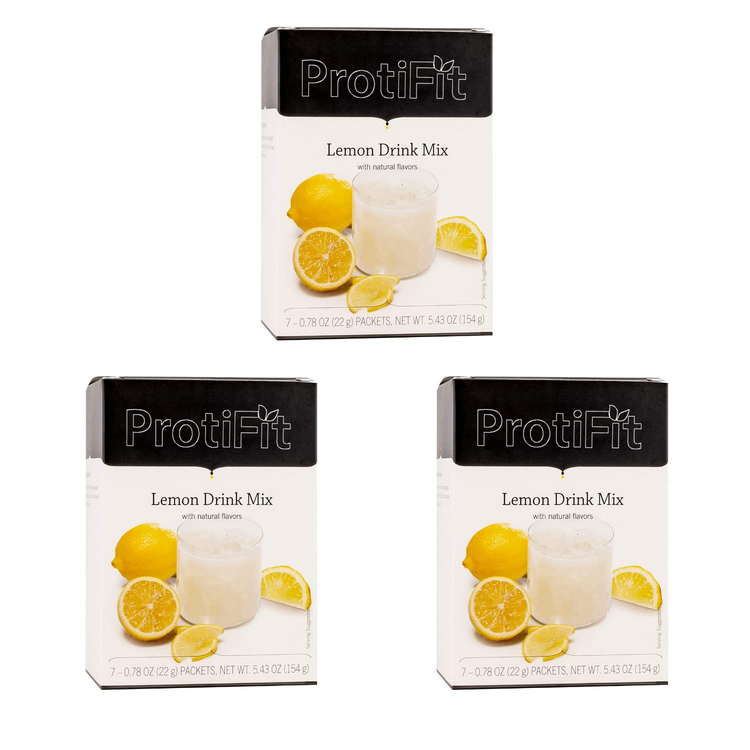 High Protein Lemon Fruit Drink 3 Pack, 15g Protein, Low Calorie, Sugar Free, Ideal Protein Compatible, 7 Servings Per Box, (3 Pack)