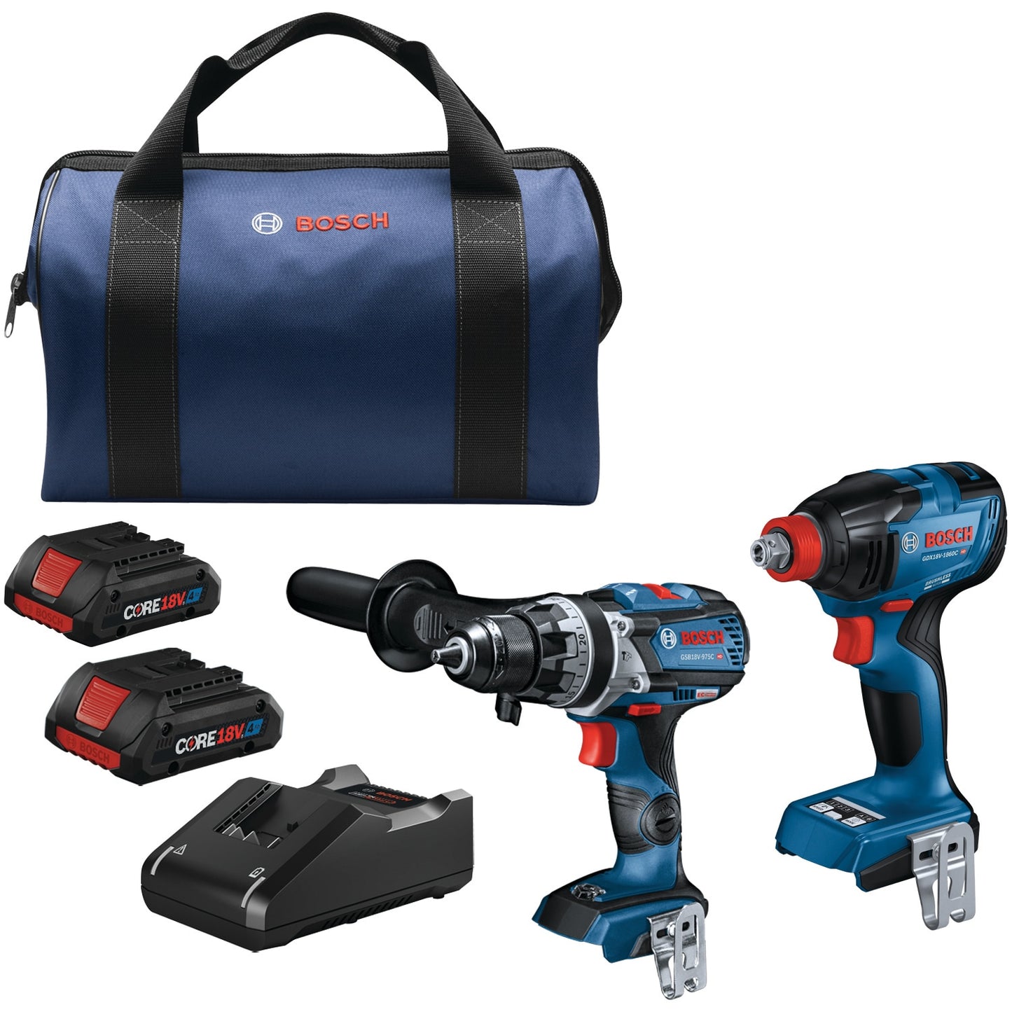 Bosch 18-volt 2-Tool Brushless Power Tool Combo Kit with Soft Case (2-Batteries Included and Charger Included) GXL18V-227B25