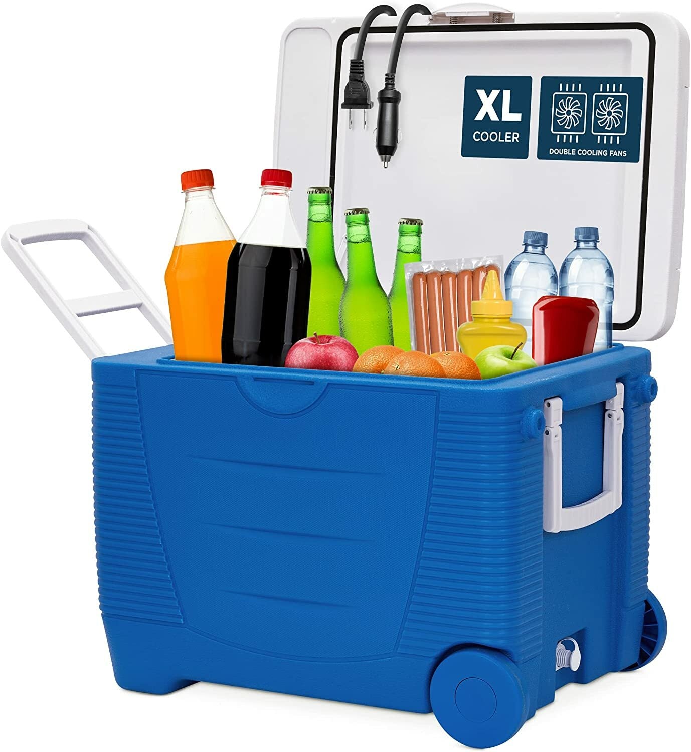 Ivation Ivation Electric Cooler and Warmer with Wheels and Handle, 50 Quart (48 L) Portable Thermoelectric Fridge For vehicles and Trucks IVAPC48