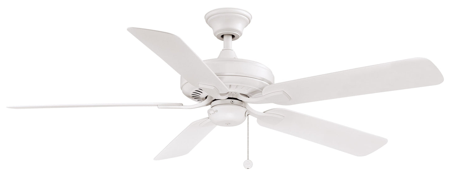 Fanimation Edgewood52 52-in Outdoor Matte White with Matte White Blades Ceiling Fan Light Kit Compatible ( 5 -Blade ) 5326981