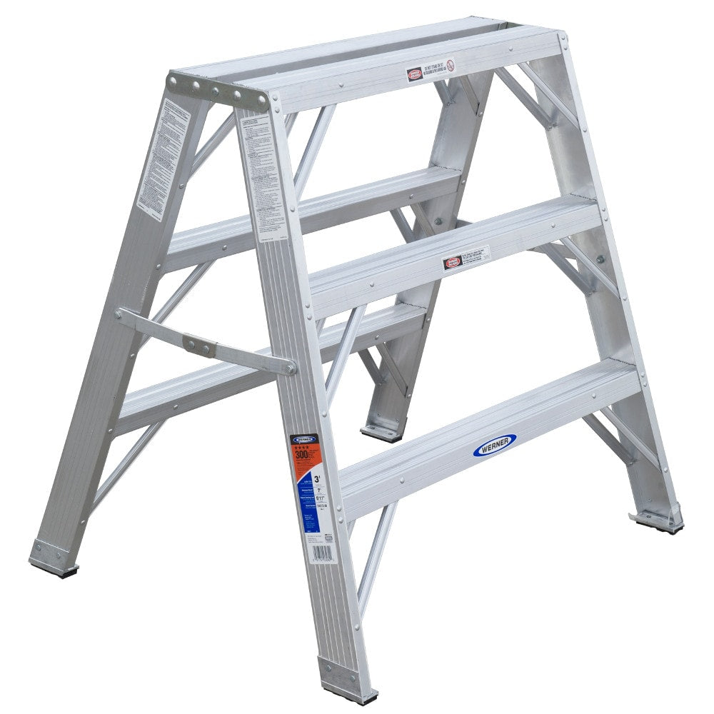 Werner TW370 3-ft Aluminum Type 1a- 300-lb Load Capacity Twin Step Ladder TW373-30