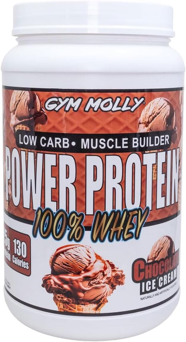 Gym Molly Power Protein Powder, 100% Whey Protein Isolate, 25g of Protein, 5.5g BCAAs, Fast Absorbing - Ready to Give You Fuel Around The Clock - 2lbs, Chocolate Flavored