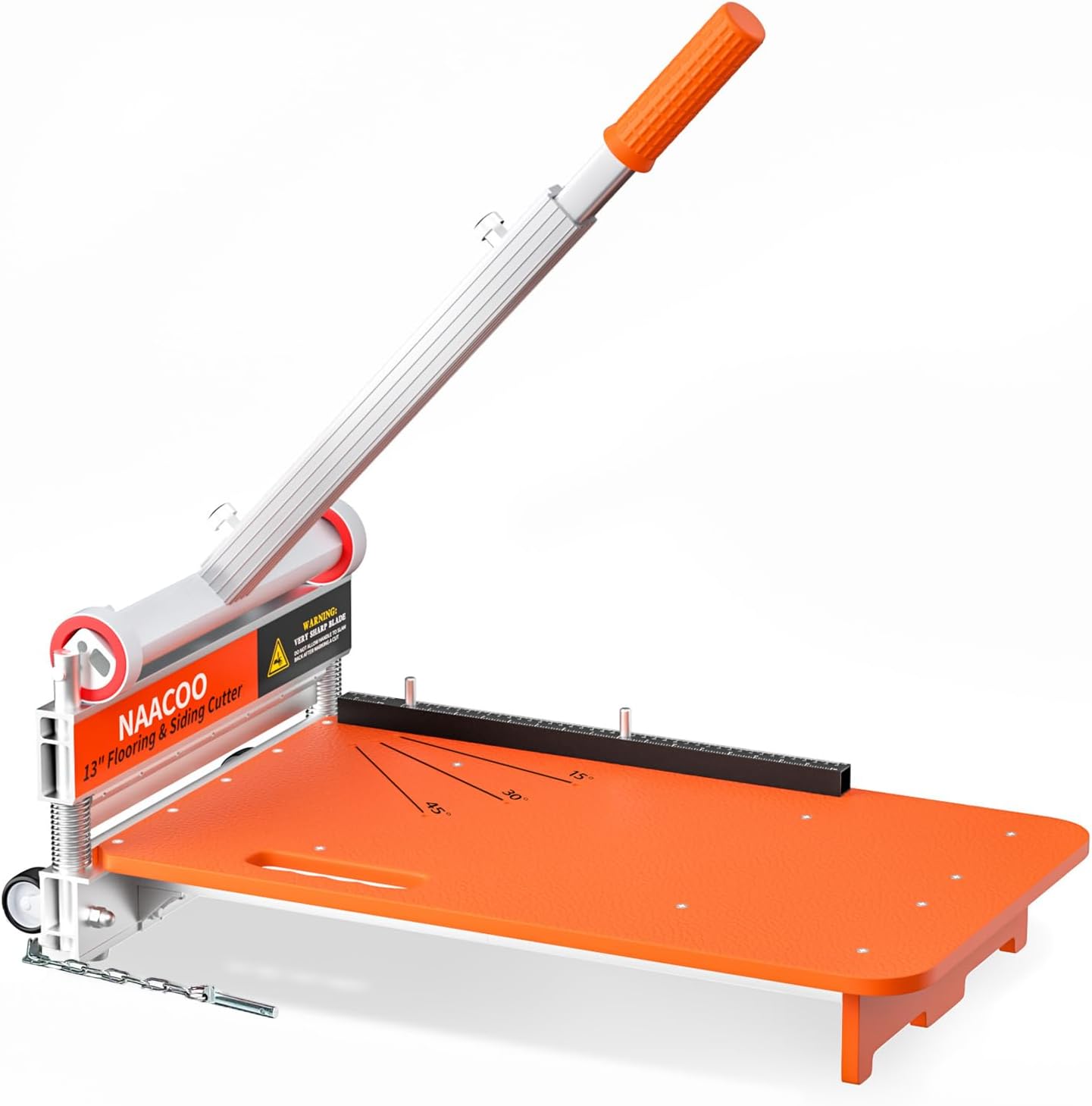 Heavy Duty Laminate\/Vinyl Floor Cutter, NAACOO 13\u201D Vinyl Plank Cutter with Wheel \u2013 Just 1 Step Meet Angle&Length Cutting, Flooring Tools - Cuts Laminate Floor, Engineer Wood, LVP\/T, VCT, SPC, WPC