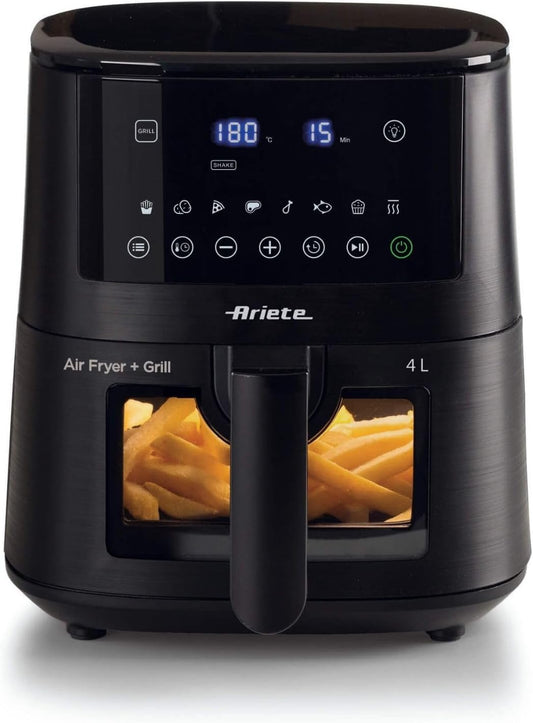 Ariete 4633 Hot air fryer, 1400 W, capacity 4 l, 9 programs, shake and grill function, temperature up to 200 °C, black