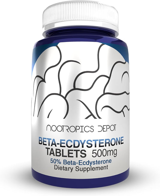 Nootropics Depot Beta Ecdysterone\/20-Hydroxyecdysone 50% Tablets | 500mg | Cyanotis Arachnoidea Extract | Phytoecdysteroid | 30 Count