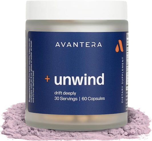 Avantera Premium Nootropic, Unwind | Support Healthy Stress Levels & Immune System, Gut Health & Improve Sleep Efficiency | 30 Day Supply