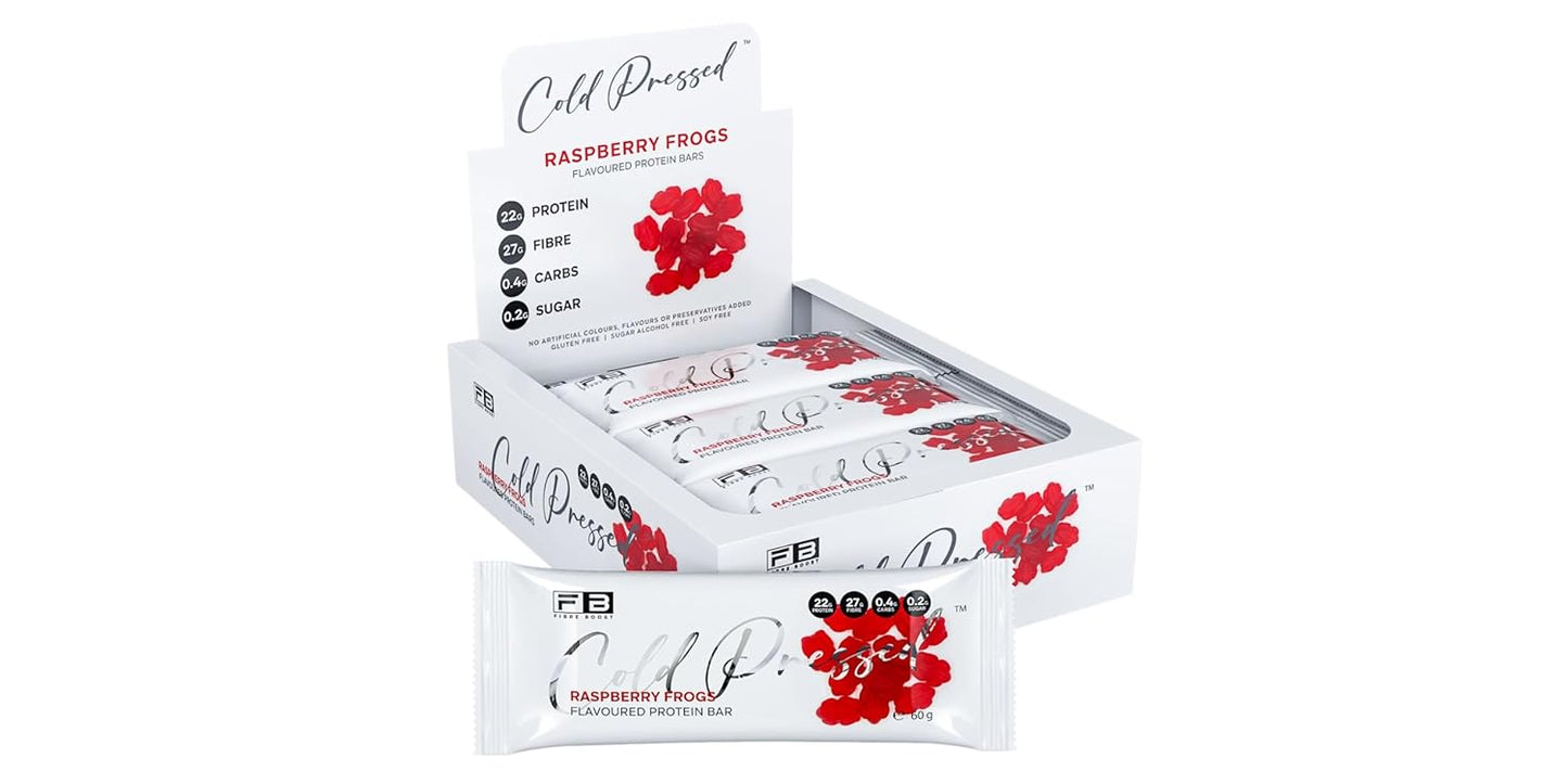 Fibre Boost Cold Pressed Raspberry Frogs flavoured Protein Bar
