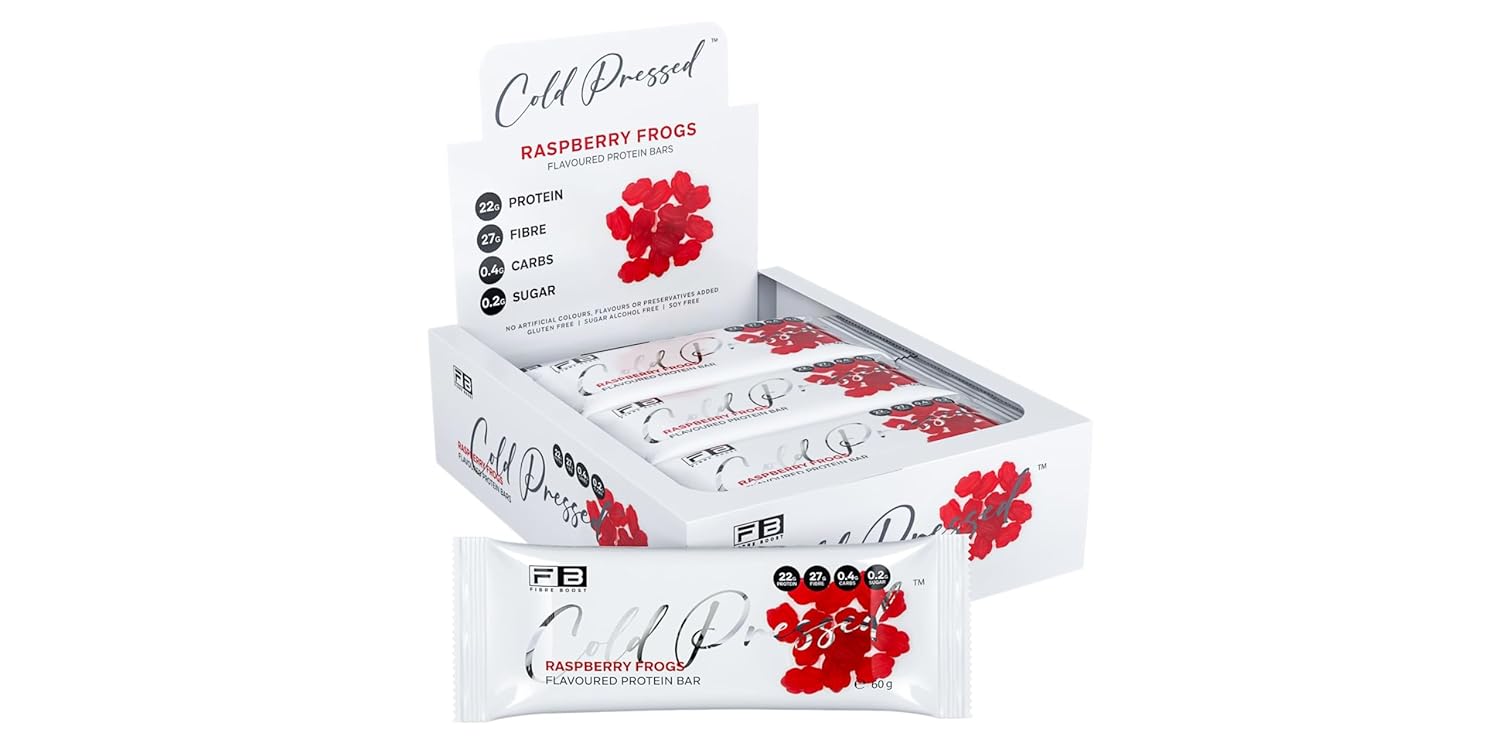 Fibre Boost Cold Pressed Raspberry Frogs flavoured Protein Bar