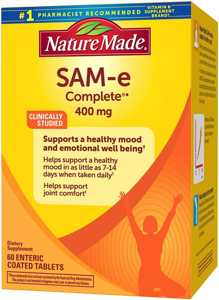 Nature Made SAM-e Complete 400 mg. Tablet (Helps Support Healthy Mood & Joint Comfort) 60 Count