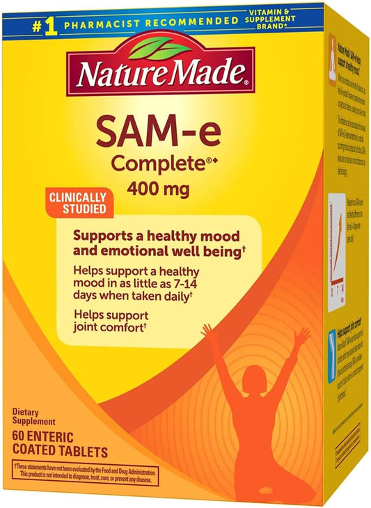 Nature Made SAM-e Complete 400 mg. Tablet (Helps Support Healthy Mood & Joint Comfort) 60 Count