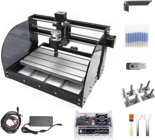 CNCTOPBAOS CNC 3018-PRO-MAX 3 Axis Desktop DIY Mini Wood Router Kit Engraver Woodworking PCB PVC Milling Engraving Carving Machine GRBL Control with ER11 Collet (3018-PRO-MAX)