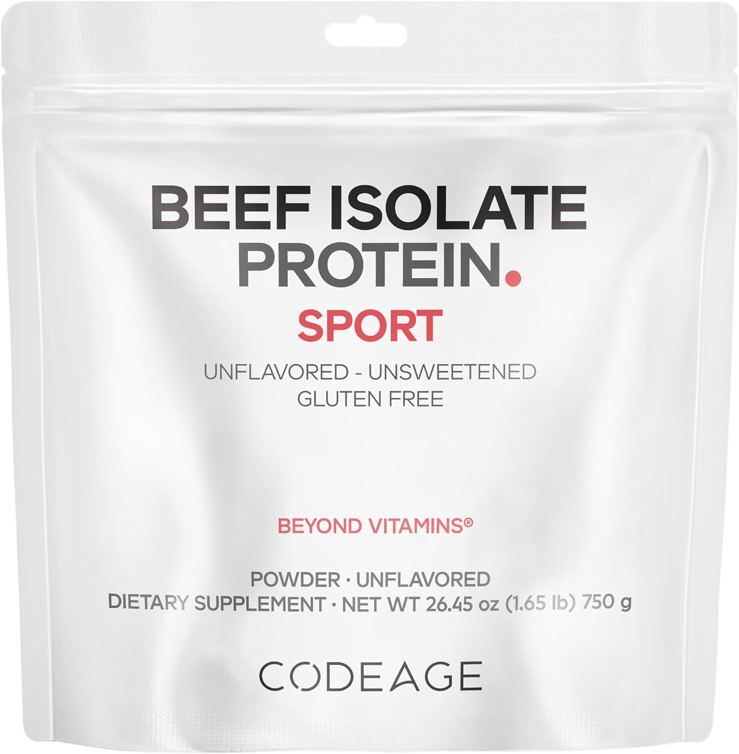 Codeage Grass-Fed Beef Isolate Protein Powder Supplement - 20 Amino Acids, Collagen-Rich - Athletes & Sports - Unflavored Carnivore Protein Supplement, BCAA & EAA Supplement - Gluten-Free - 26.45 oz