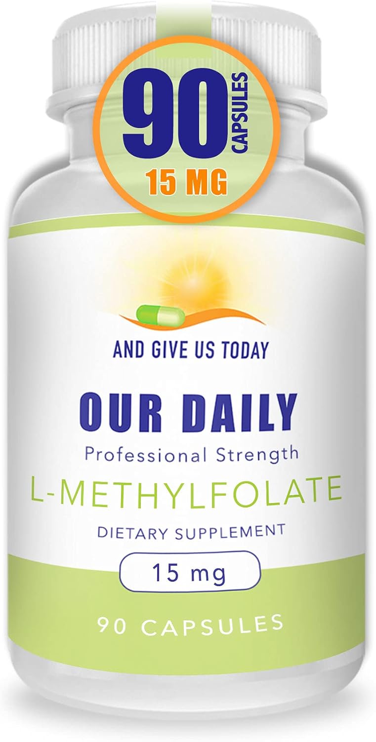 AND GIVE US TODAY OUR DAILY L-Methylfolate 15 mg \/ 15000 mcg Maximum Strength Active Folate, 5-MTHF, Vegetarian Capsules 90 Count (3 Month Supply)