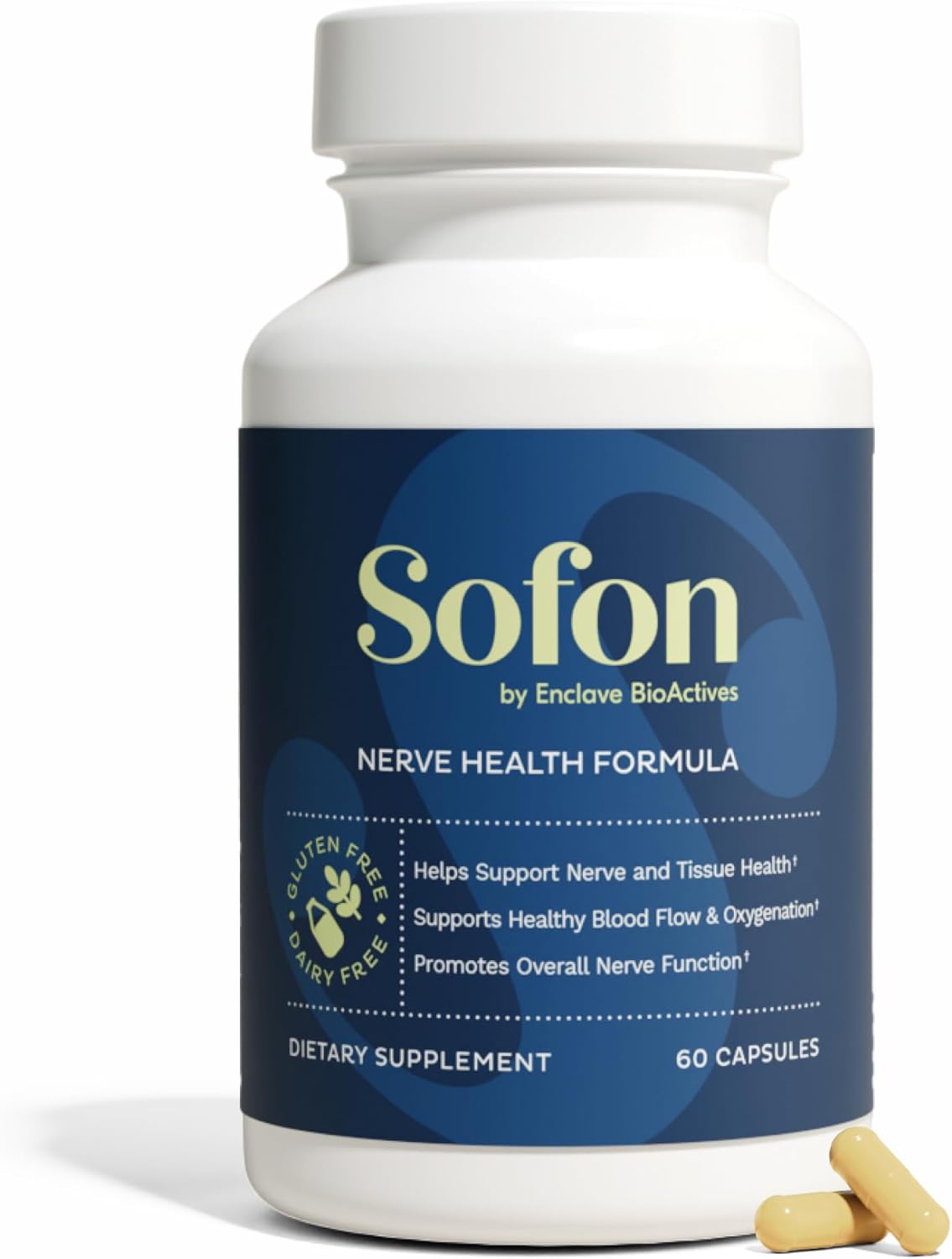 Nerve Support Supplement (60 Caps, 30 Servings) : Neuropathy Supplements Blend for Healthy Feet with Vitamin D, B12, Zinc, Alpha-Lipoic Acid, MSM, Coenzyme Q10, Bromelain, & Green-Lipped Mussel