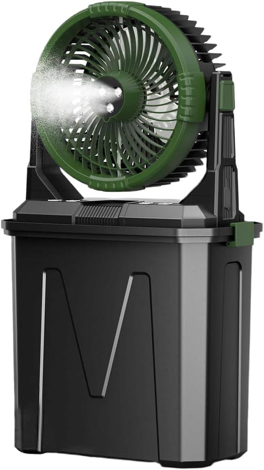 ANGESHA 20000mAh Rechargeable Misting Fan with 3 Hole Air Cooling for Outdoor Camping and Air Circulation