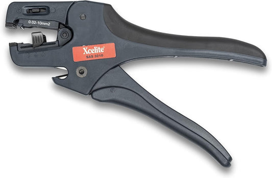 Xcelite Self Adjusting Wire Stripper with Spring | 32-10 AWG Stripping Range | Fiberglass Grip | SAS3210