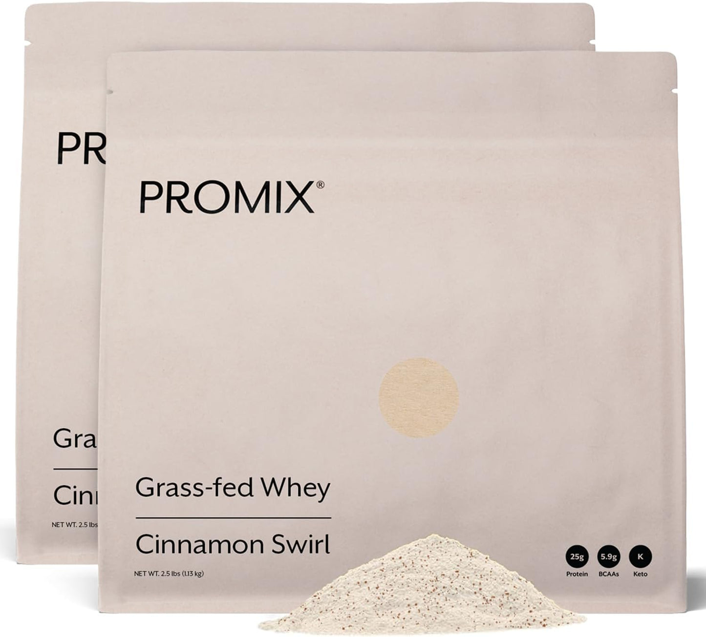ProMix Nutrition Whey Protein Powder, Cinnamon Swirl - 5lb Bulk - Grass-Fed & 100% All Natural - Gluten-Free & Keto-Friendly