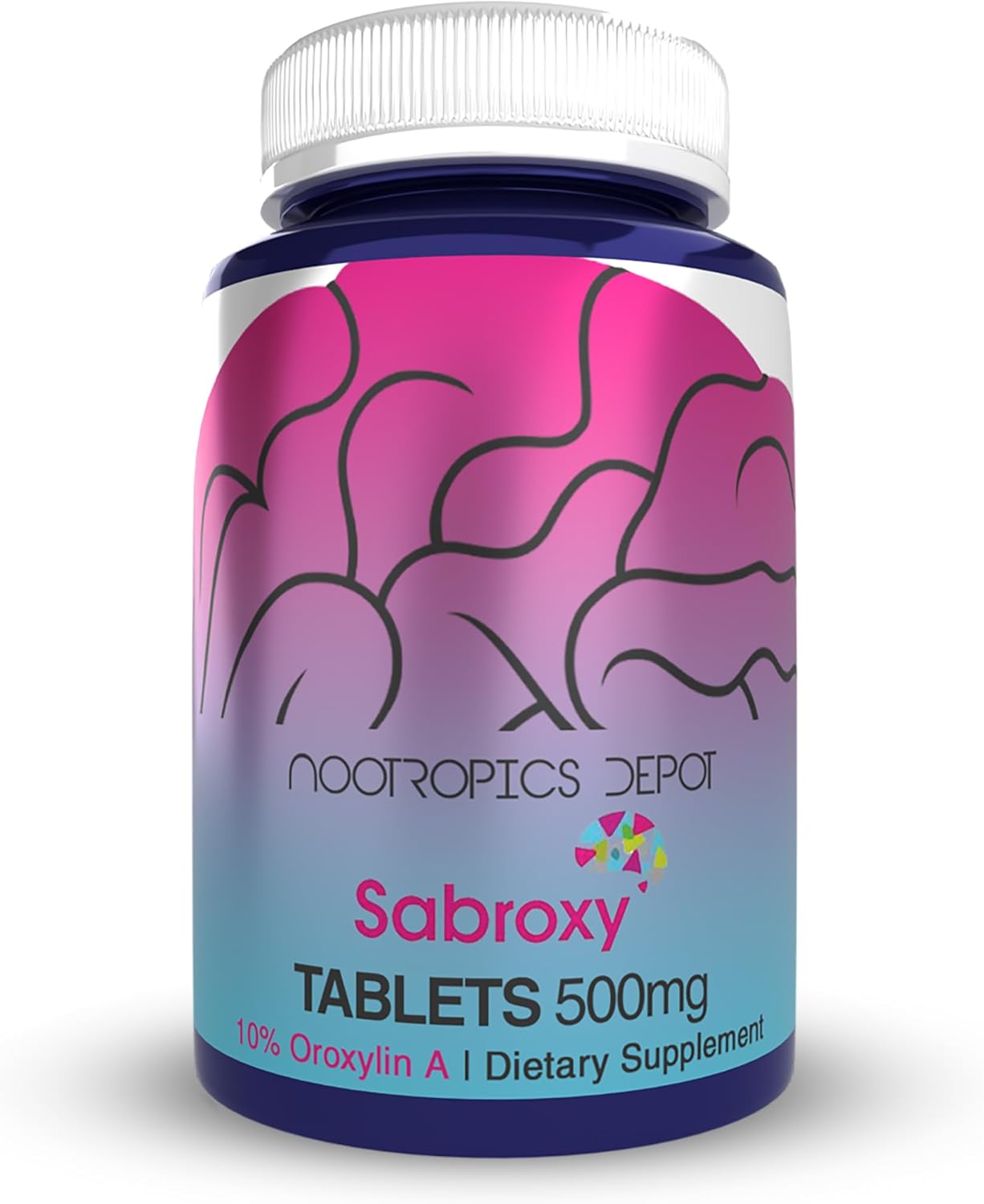 Nootropics Depot Sabroxy® Tablets | 500mg | 30 Count | Minimum 10% Oroxylin-A | Oroxylum indicum | May Help Promote Focus & Motivation | May Help Promote Cognitive Function