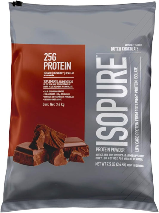 Nature's Best Isopure Low Carb Whey Protein Isolate Dutch Chocolate-7.5 lb Powder