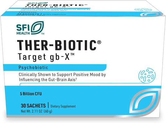 Klaire Labs SFI Health Probiotic Powder - Target gb-X with Bifidobacterium & Lactobacillus, Clinically Demonstrated to Promote Positive Mood, Shelf-Stable & Hypoallergenic for Men & Women (30 Packets)
