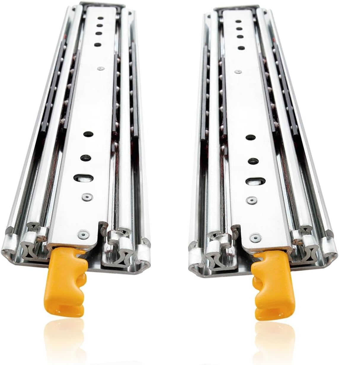 Heavy Duty Drawer Slides with Lock 60 72 76 80 Inch Side Mount Full Extension Ball Bearing Rails Width:76mm Rail Tool Box Runner(72in)