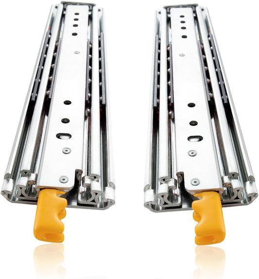 Heavy Duty Drawer Slides with Lock 60 72 76 80 Inch Side Mount Full Extension Ball Bearing Rails Width:76mm Rail Tool Box Runner(72in)