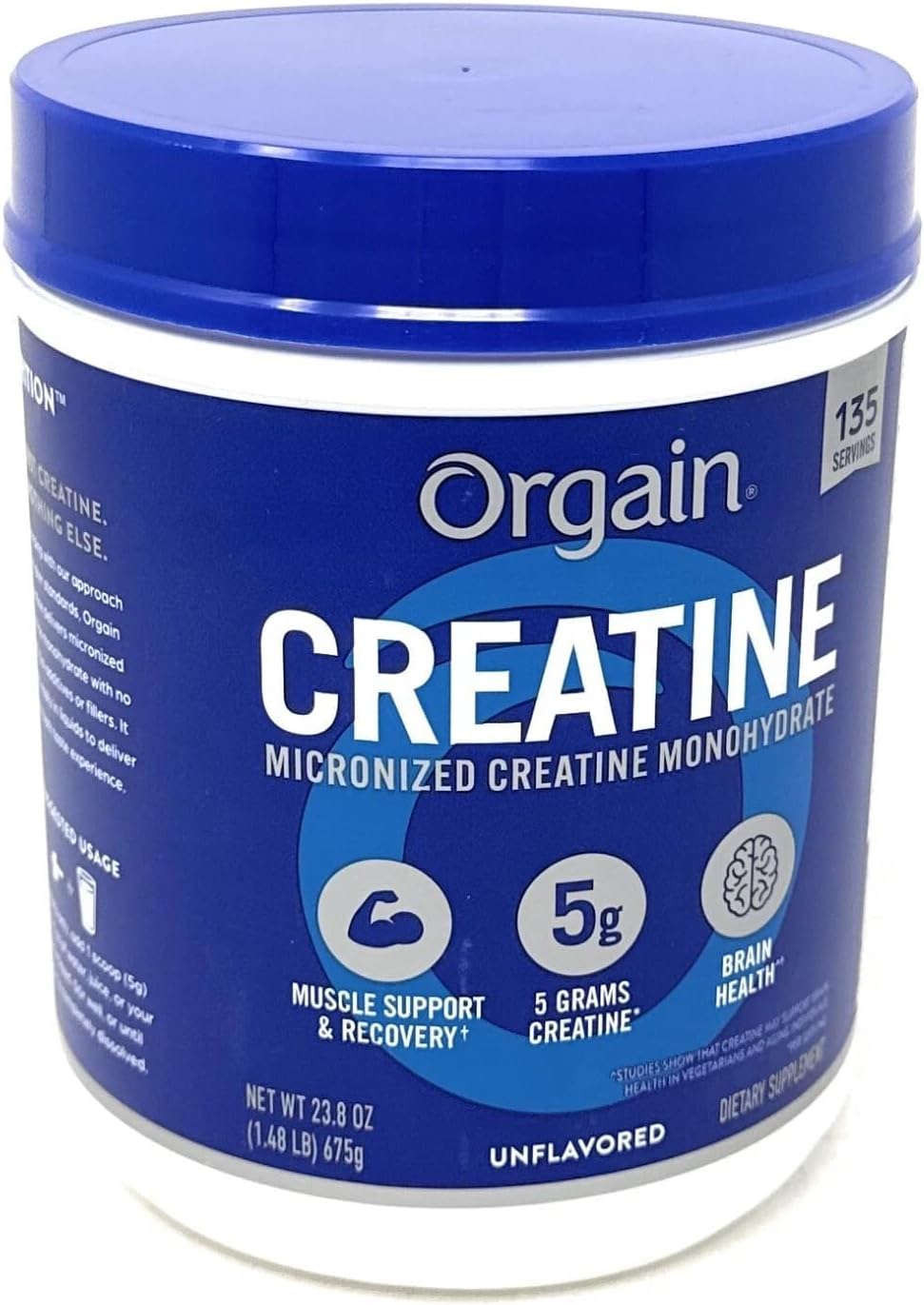 Orgain 5g Micronized Creatine Monohydrate, Unflavored, 1.48lbs