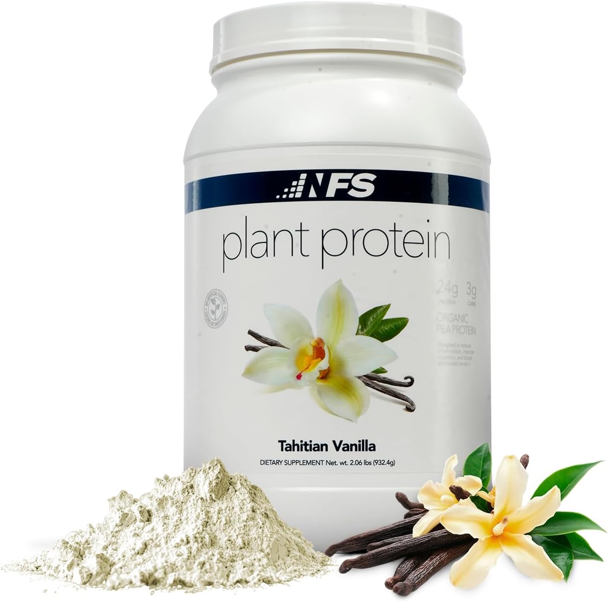 NF Sports All-Natural Plant-Based Protein - Organic Protein, Gluten Free - 28 Servings (Tahitian Vanilla)