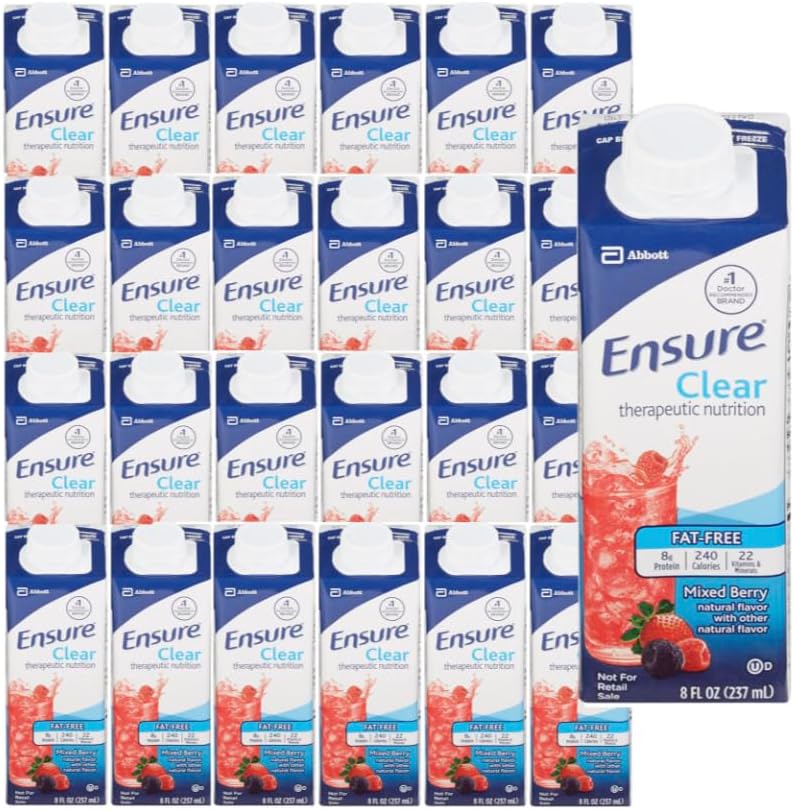 Ensure Clear Mixed Berry, 8 Ounce, New Recloseable Carton - Case of 24