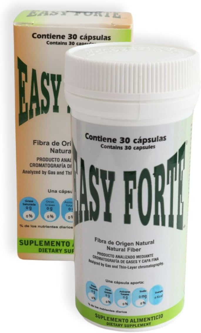 Easy Forte by Easy Figure | 3 Pack – Fibra Natural en Cápsulas | Cápsulas Naturales para Bienestar Digestivo – Natural Fiber Capsules for Digestive Wellness | 90 Cápsulas