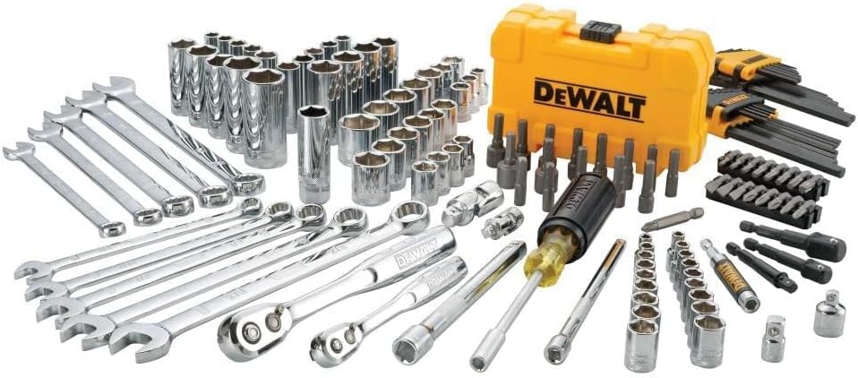 DEWALT Mechanics Tools Kit and Socket Set, 142-Piece, 1\/4 & 3\/8" Drive, MM\/SAE (DWMT73802)