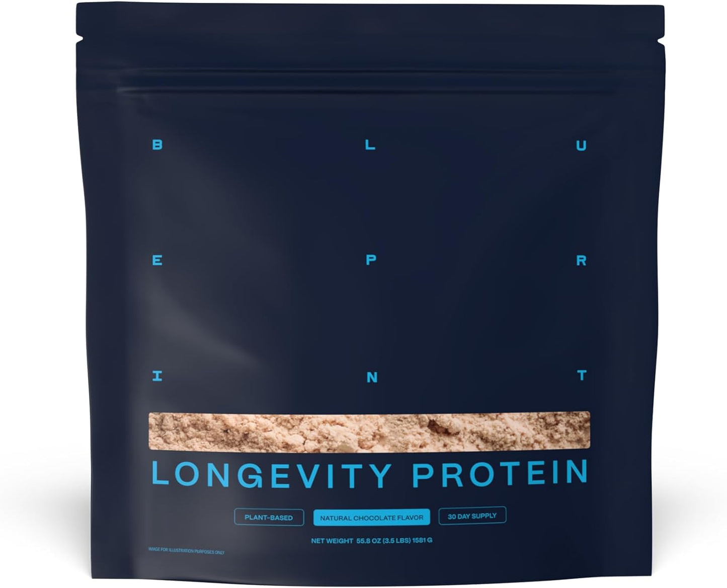 Blueprint Bryan Johnson Chocolate Protein Powder – Vegan Plant-Based Supplement with Cocoa Powder – Clean Ingredients – 26g Protein per Serving – Non-GMO – 30 Servings