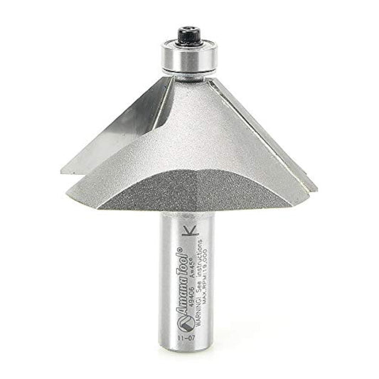 Amana Tool - 49406 Carbide Tipped Chamfer 45° x 2-3\/8 Dia x 1" 2 Shank