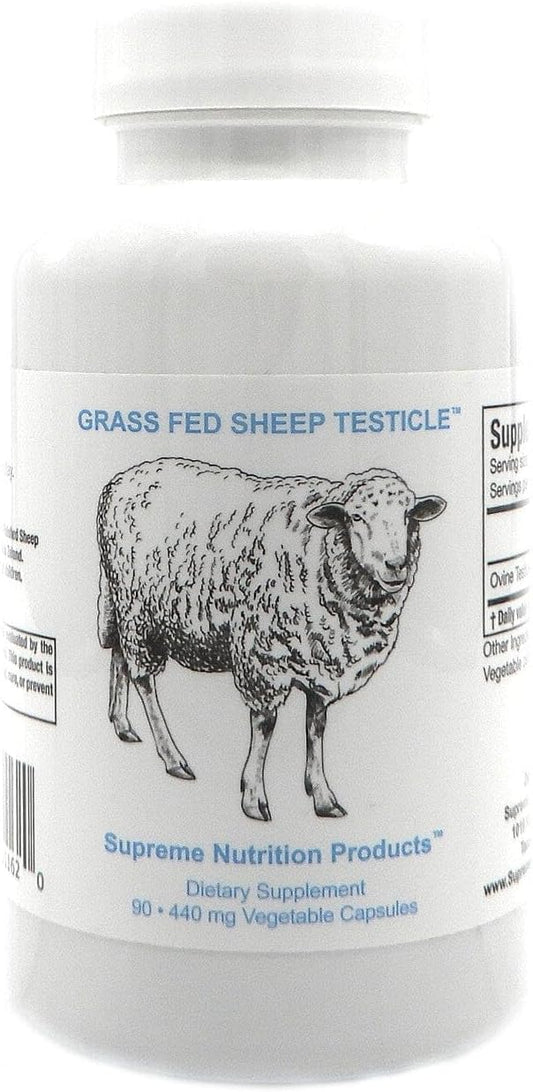 Supreme Nutrition Sheep Testicle - 100% Grass Fed and Finished in New Zealand, 90 Capsules of Pure Ovine Testicle