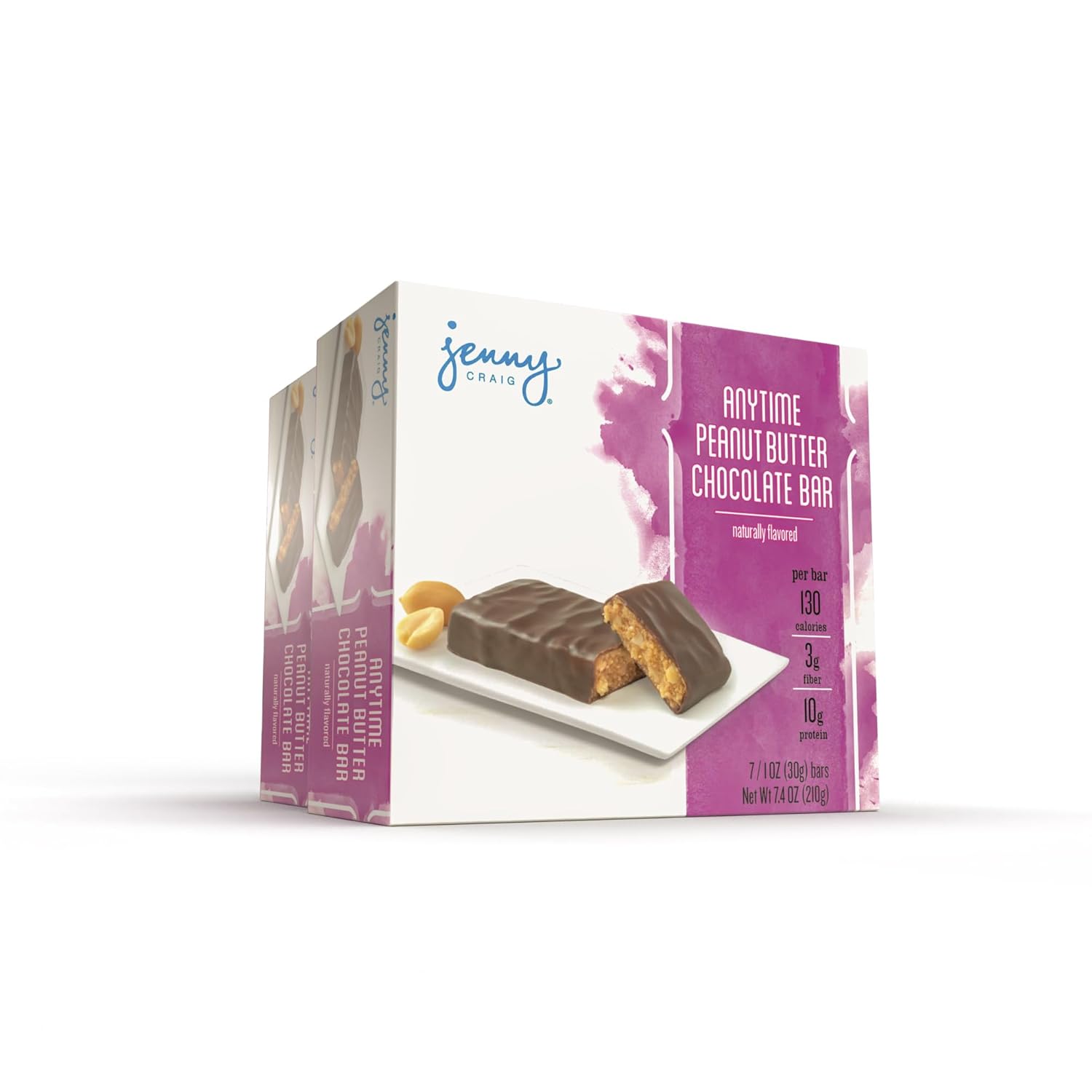 Jenny Craig Anytime Bars, 14-Count, Peanut Butter Chocolate Flavor, Vegetarian, 130 Calories, 6g Total Fat, 3g Dietary Fiber, 10g Protein