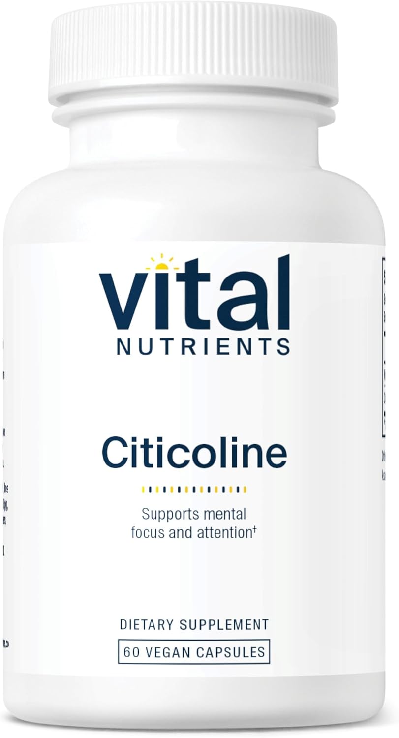 Vital Nutrients - Citicoline - Mental Focus and Attention - 60 Vegetarian Capsules per Bottle - 250 mg
