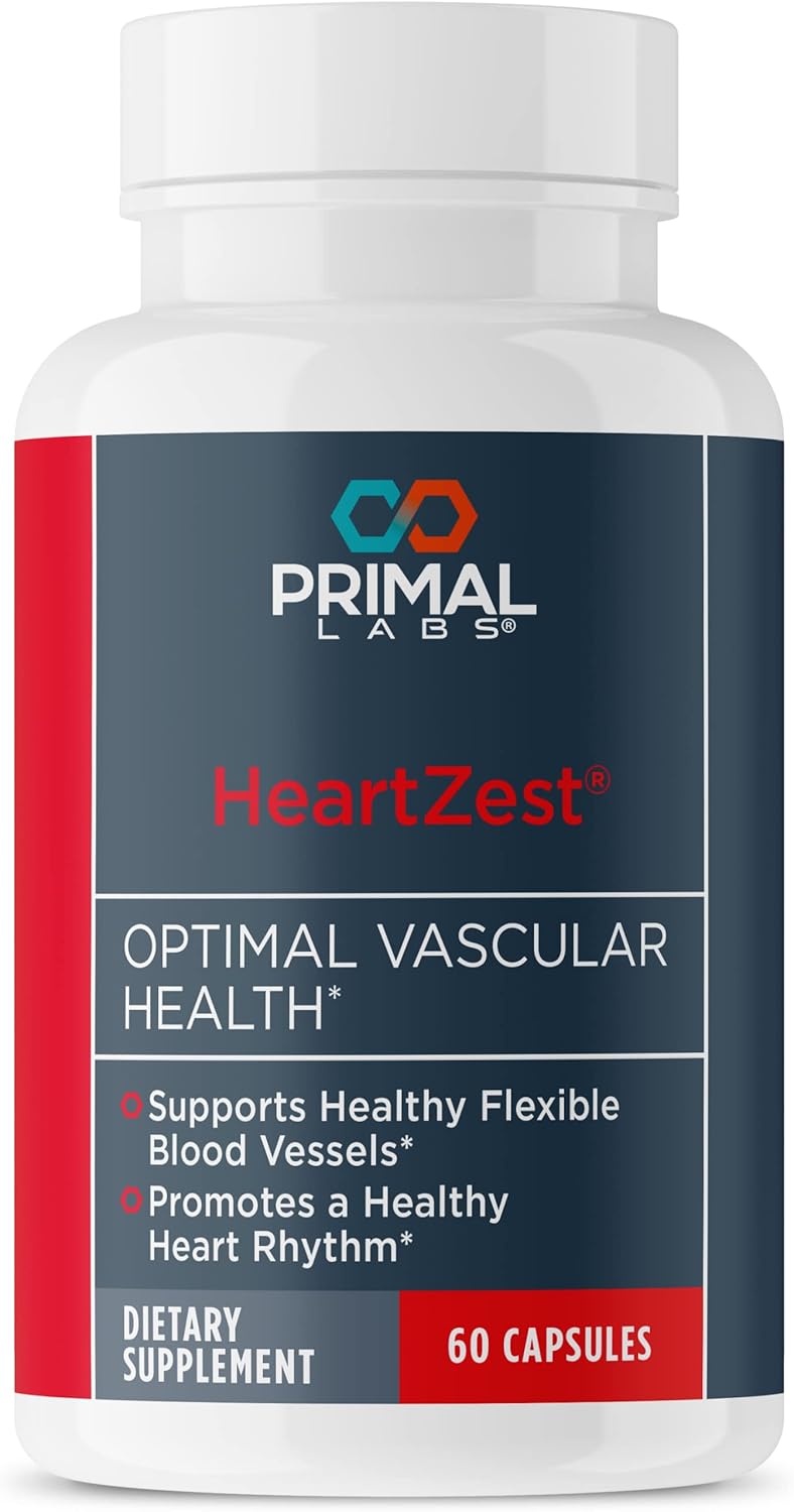 Primal Labs HeartZest - for Heart Health - Vitamin D3 & K2 Formula - 60 Capsules