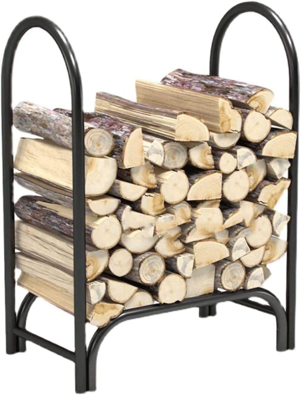 Arc Firewood Rack Easy Assembly Log Rack Indoor Outdoor Wood Rack Firewood Log Lumber Kindling Storage Organizer