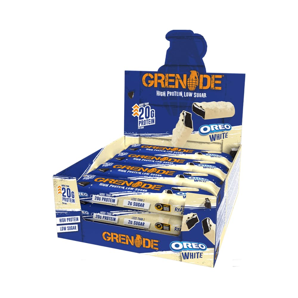 Grenade High Protein, Low Sugar Bar, 12 x 60g - Oreo White
