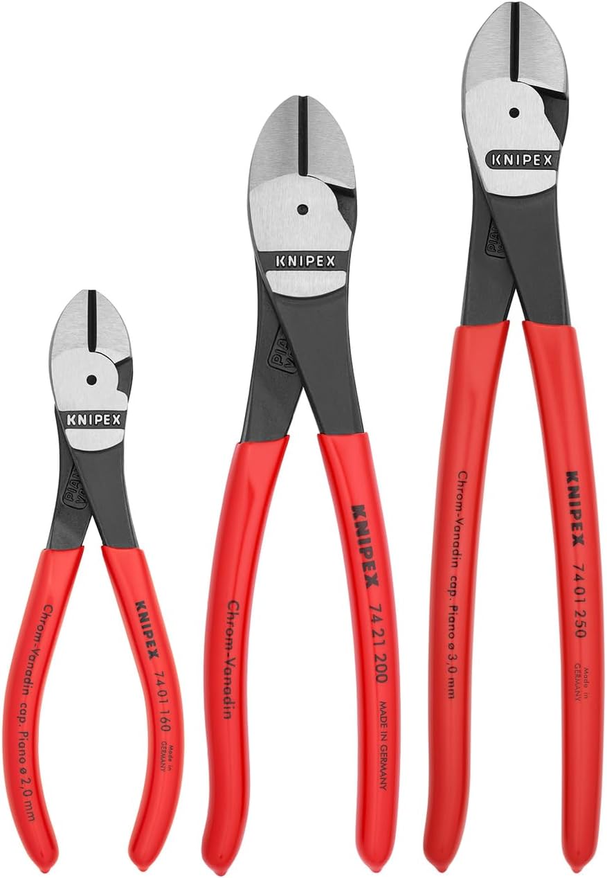 Knipex 002005S2 High Leverage Diagonal Cutter Pliers Tool Set - 3 Piece