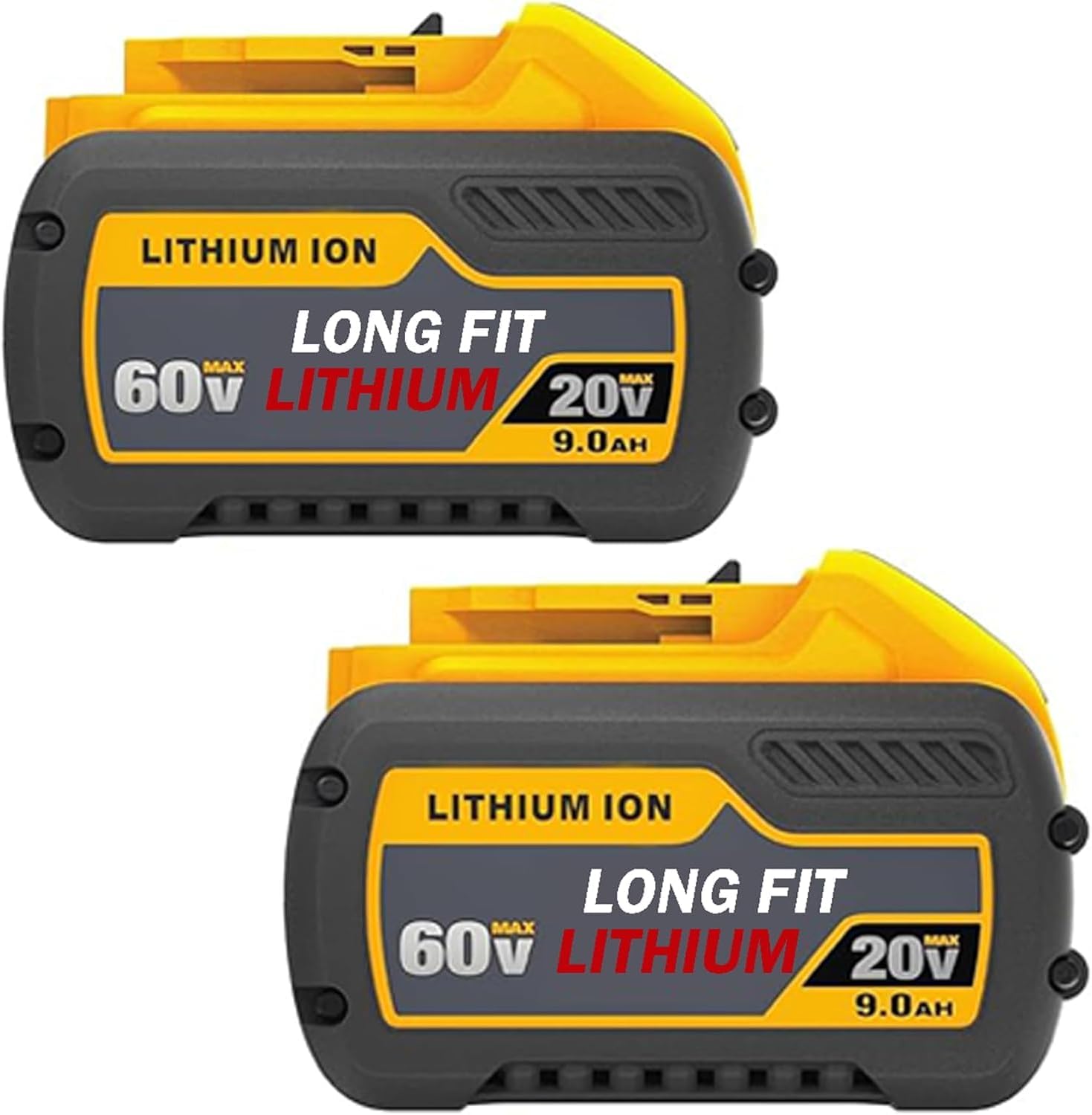 60V Battery, 9Ah 60V Max Replacement Battery for DCB606, DCB609, DCB612, Compatible with Dewalt Flexvolt 20V\/60V Power Tools, 2-Pack